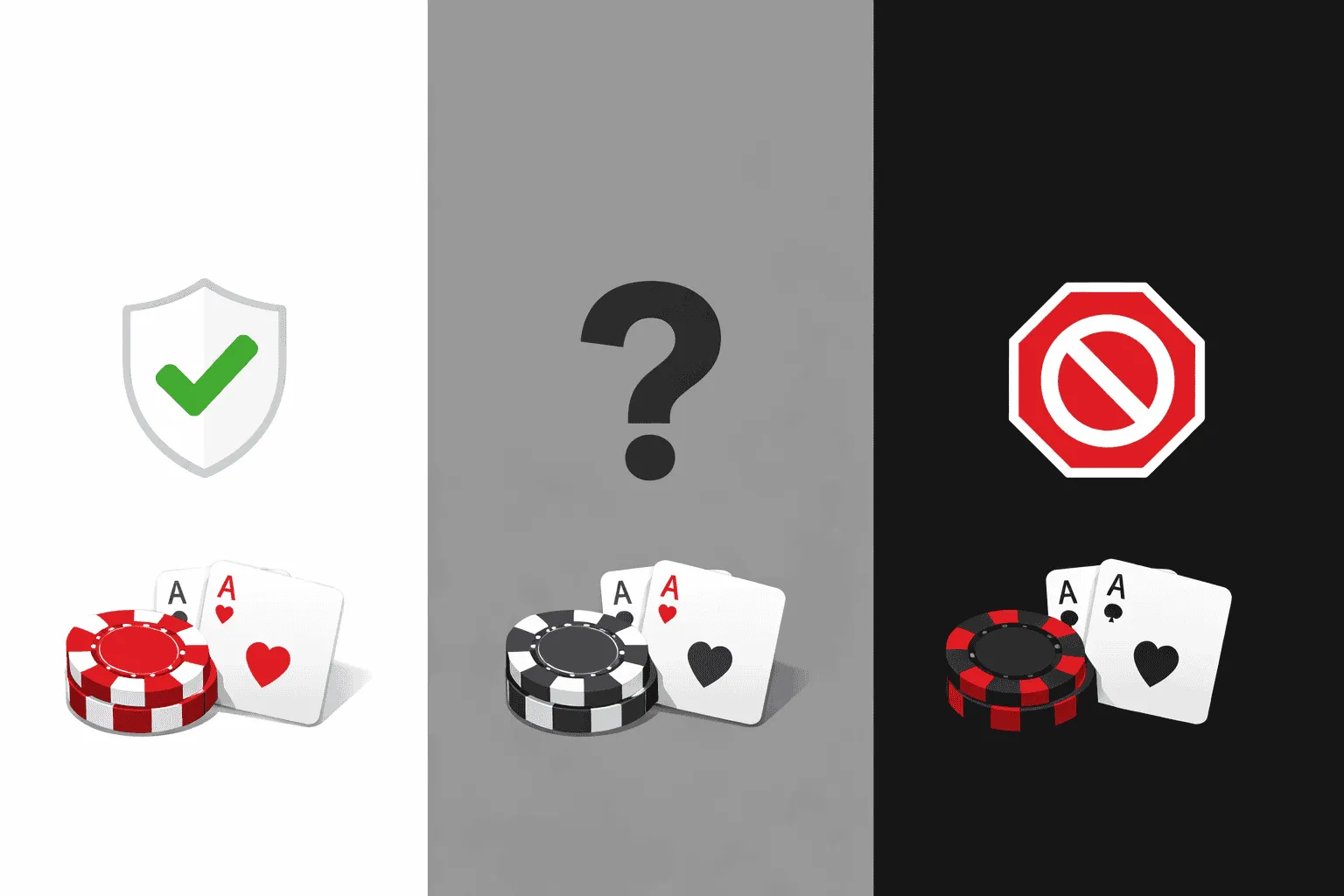 Infografía que muestra los mercados de juego online regulados (blancos), grises y negros