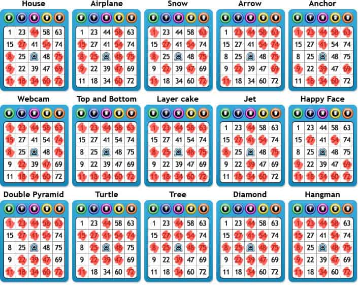 75 ball bingo patterns